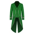 thumbnail image 1 of Elainilye Fashion Mens Jacket Halloween Costume Mid Length Retro Tuxedo Costume Swallow-tailed Coat Vintage Jackets,Green, 1 of 6
