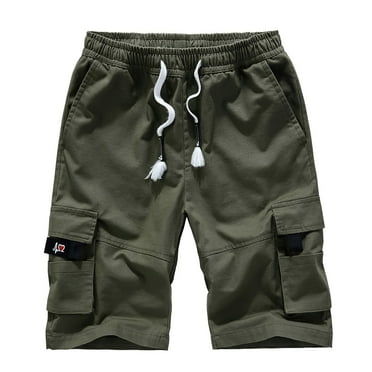 Elainilye Fashion Mens Plus Size Shorts Drawstring Cargo Shorts Multi-Pockets Relaxed Shorts Summer Beach Shorts