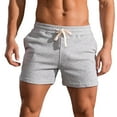thumbnail image 1 of Elainilye Fashion Mens Plus Size Shorts Solid Cotton Three-point Sports Elastic Mid-waist Lace-up Shorts, 1 of 6