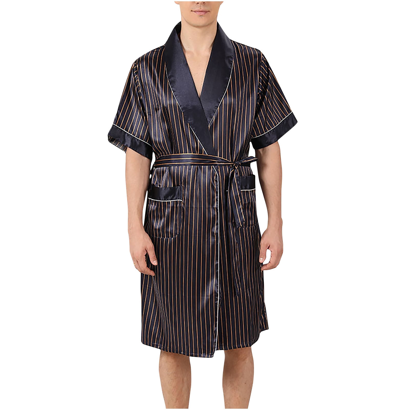 Elainilye Fashion Mens Robe Summer Loose Fallow Couples Bathrobe Long ...