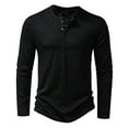 thumbnail image 1 of Elainilye Fashion Mens Shirts Henley Solid Print Casual Shirt Pullover Top Long Sleeve Shirt T-Shirt Tops Blouse, 1 of 8