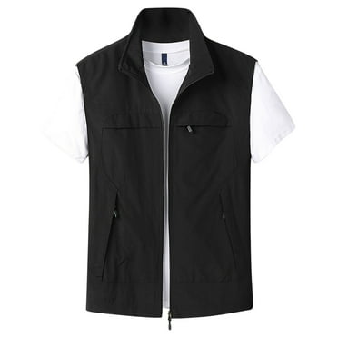 Elainilye Fashion Mens Vest Clearance Thin Sports Multi-bag Casual Quick-drying Loose Vest Mountaineering Wear Outdoor Vest Jackets