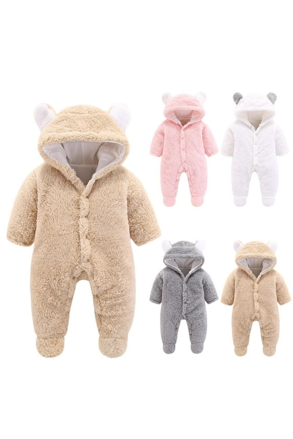 Fashion Newborn Baby Jumpsuit Winter Girls Boys Clothes Snowsuit Warm Overall Rompers Jumpsuit Sizes Newborn-12M