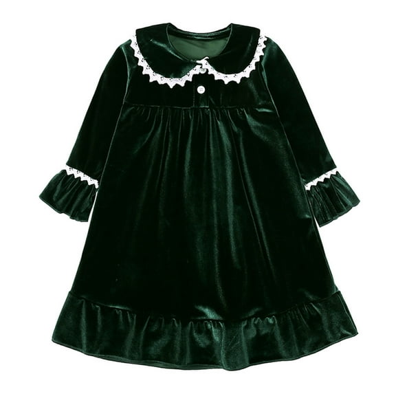 Elainilye Fashion Nightgowns for Girls Kids Pajamas Christmas Winter Girls Bathrobe Nightdress Sleepwear 6 Months - 9 Years,Green