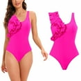 thumbnail image 1 of Elainilye Fashion One Piece Bathing Suit for Women Solid Color Flounce Tight Fitting Bikini Sexy One Piece Swimsuit,Pink, 1 of 8