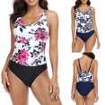 thumbnail image 1 of Elainilye Fashion One Piece Bathing Suit for Women Splicing Swimsuit Sexy Casual Bikini One-piece Swimsuit,Blue, 1 of 9