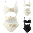 thumbnail image 1 of Elainilye Fashion One Piece Swimsuit for Women Sexy Flower Print Swimwear Slim Swimsuit Bikini Swimsuits,White, 1 of 9