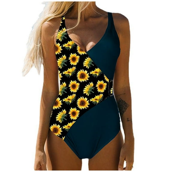Elainilye Fashion One Piece Swimsuit with Micro Elastic Suspender and Open Back Bikini Swimsuit Beachwear,Black