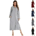 thumbnail image 1 of Elainilye Fashion Pajamas for Women Winter Pajamas Loose Fitting Homewear Hooded Pajamas Nightgown Sleepwear,Gray, 1 of 6