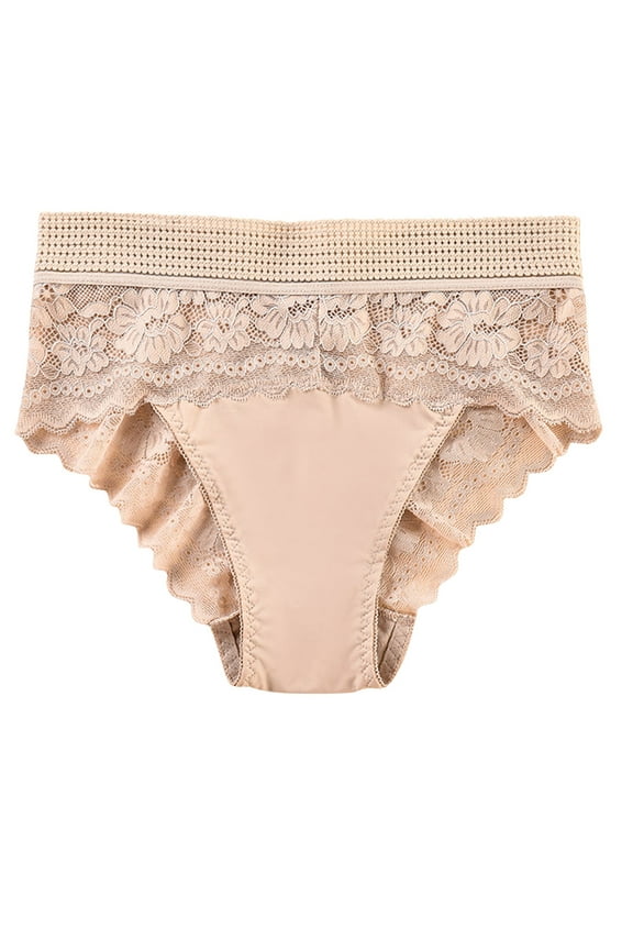 Fashion Panties for Women Sexy Seamless Underwear Boxer Shorts Breathable Lace Strapcross Underwear,Beige