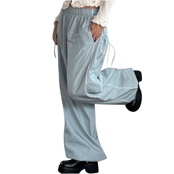 Elainilye Fashion Pants For Women Streetwear Women Low Waisted Cargo Pants Vintage Spicy Girl Pants Straight Cylinder Slimming Pants Trousers