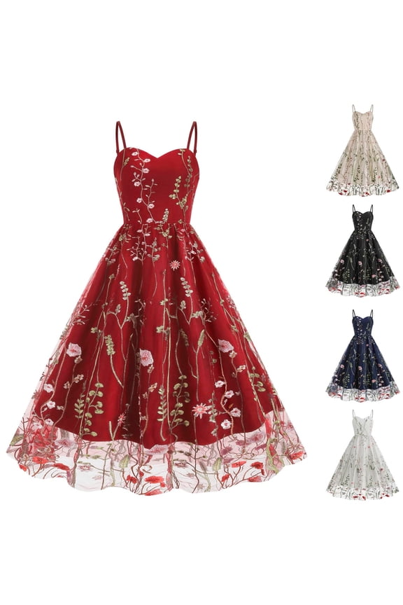 Fashion Party Dresses for Women Comfy Summer Sleeveless V-Neck Vintage Prom Dress Date Night Dress,Beige