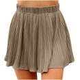 thumbnail image 1 of Elainilye Fashion Pleated Skirt Summer Casual Comfy Solid Color Going Out Vacation Pleated Skirt,Yellow, 1 of 4