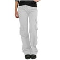 thumbnail image 1 of Elainilye Fashion Plus Size Cargo Pants For Women Streetwear Pants Hippie Punk Trousers Jogger Baggy Cargo Pants Straight Cylinder Trousers Pants, 1 of 8