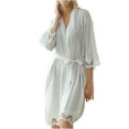 thumbnail image 1 of Elainilye Fashion Robes for Women Homewear Pajamas Long Sleeve Pajamas Nightgowns Bathrobes Nightdress,White, 1 of 6