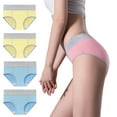 thumbnail image 1 of Elainilye Fashion Seamless Underwear for Women 4 Pack Large Seamless Cotton High Waist Briefs Hip Lifting Underpants,Multi-color, 1 of 4