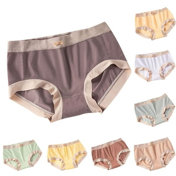 Elainilye Fashion Seamless Underwear for Women Color Underwear Sweet Breathable Mid-Waist Sexy Lace Seamless Briefs Panties,Yellow