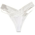 thumbnail image 1 of Elainilye Fashion Seamless Underwear for Women Sexy Sreathable Mesh Thong Low Waisted Triangular Underwear Bikini,White, 1 of 6