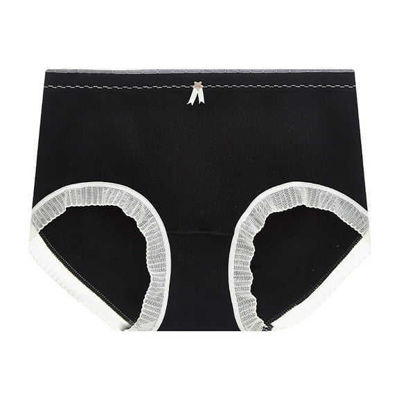 Elainilye Fashion Seamless Underwear for Women Traceless Briefs Graphene Crotch High Waist Underwear Butt Lifter Panties Briefs,Black