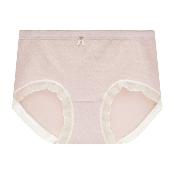 Elainilye Fashion Seamless Underwear for Women Traceless Briefs Graphene Crotch High Waist Underwear Butt Lifter Panties Briefs,Pink