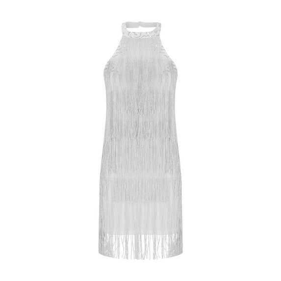 Elainilye Fashion Sequin Dress for Women Suspender Sweetheart Neck Sequin Feather Sleeveless Mini Dress Party Dress,Silver