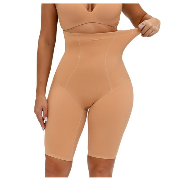Elainilye Fashion Shapewear Shorts High Waist Belly Retraction Traceless Flat Angle Buttock Lifting Body Shaping Pants,Brown