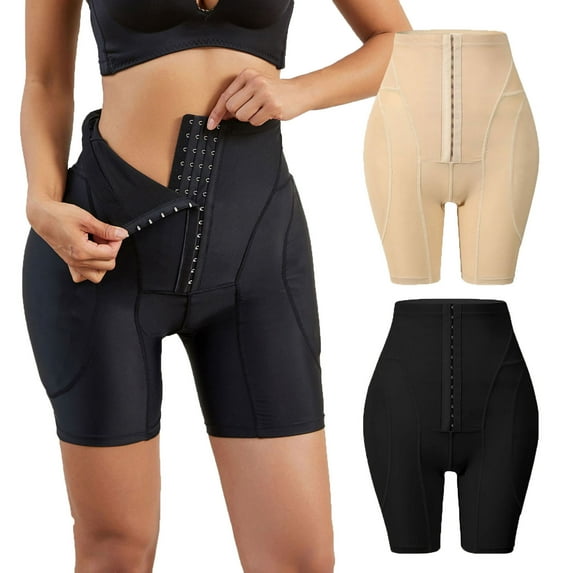 Elainilye Fashion Shapewear Tummy Control High Waist Alterable Button Butt Lifting Panties Shapewear Underwear,Beige