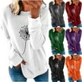 thumbnail image 1 of Elainilye Fashion Shirts for Women Round Neck Long Sleeve T-Shirt Printing Loose Sweatshirt Blouse Tops,Gray, 1 of 7