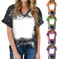 thumbnail image 1 of Elainilye Fashion Shirts for Women Trendy Tops Casual Loose Blouse Tiy-dye Printing V Neck T-Shirt Blouse Print Tee,Black, 1 of 5