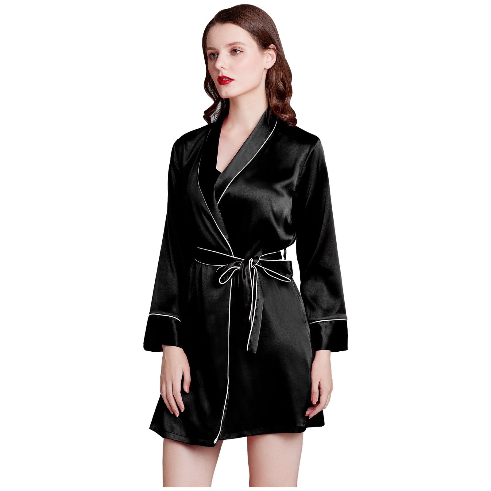 Elainilye Fashion Silk Robes for Women Sling Silk Nightdress Nightgown ...