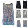 thumbnail image 1 of Elainilye Fashion Sparkly Skirts Sequin Zipper Skirt Bodycon Mini Party Glitter Skirts,Black, 1 of 7