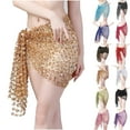 thumbnail image 1 of Elainilye Fashion Sparkly Skirts Sexy Hip Scarf Sequined Tassel Waist Scarf Ladies Belly Dance Dress Bandage Waist Chain Skirt,Purple, 1 of 3