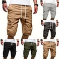 thumbnail image 1 of Elainilye Fashion Sport Shorts Men Casual Plain Print Bandage Casual Loose Sweatpants Drawstring Shorts Pants,Green, 1 of 5