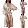 thumbnail image 1 of Elainilye Fashion Summer Robe for Women Comfortable and Versatile Oversized Pajamas Nightwear Sleeping Dress with Belt,Pink, 1 of 6