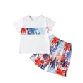 thumbnail image 1 of Elainilye Fashion Summer Toddler Clothes Set Unisex Summer Short Sleeve T-Shirt and Short Outfit Set Two Piece Set, Sizes 12M-5T, 1 of 9