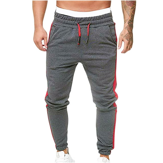 Elainilye Fashion Sweat Pants For Mens Casual Elastic Waist Sweatpants Athletic Pants Joggers Baggy Trousers Track Pants,Gray