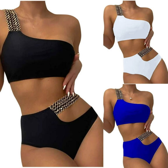 Elainilye Fashion Swimsuit for Women Two Piece Bathing Suit Sexy Bikini Swimsuits Sunscreen Diving Suit Bikinis,White