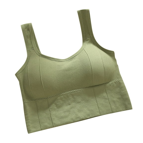 Elainilye Fashion Tank Top Built In Bra Wirefree Padded Workout Underwire Bra