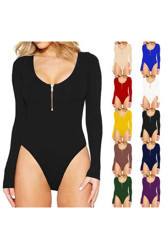 Fashion Thong Bodysuits for Women Color Underwear Butt Lifting Shapewear Tight Fitting Long Sleeved Body Shaping Clothing,Yellow