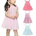 thumbnail image 1 of Elainilye Fashion Toddler Baby Girl Summer Dress Seaside Beach Dress Sling Skirt Floral Skirt Cotton Linen Dress, Sizes 9M-5Y,Pink, 1 of 7
