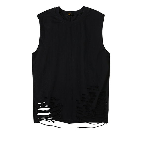 Elainilye Fashion Toddler Boy Clothes Children's Vests Summer Thin Short Sleeve T-shirt Hip Hop Bottoms Sizes 3-9Y,Black