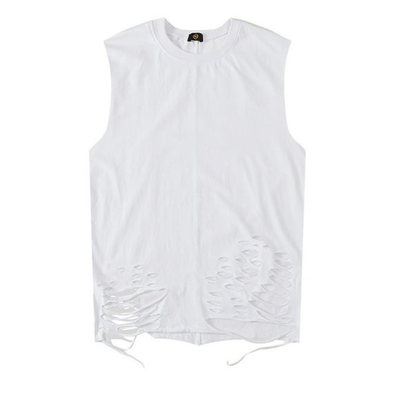 Elainilye Fashion Toddler Boy Clothes Children's Vests Summer Thin Short Sleeve T-shirt Hip Hop Bottoms Sizes 3-9Y,White