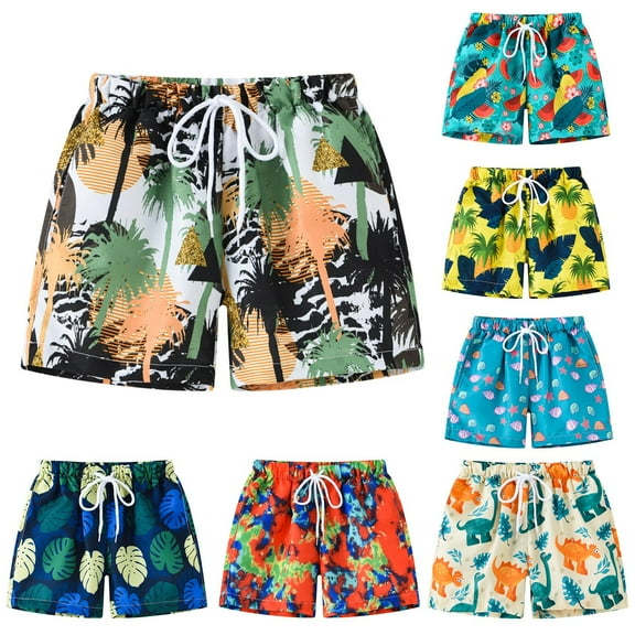 Elainilye Fashion Toddler Boy Shorts Cute Pattern Print Beach Pants Summer Loose and Comfortable Kids Shorts, Sizes 3-10