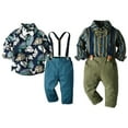 thumbnail image 1 of Elainilye Fashion Toddler Boys Fall Outfits Long Sleeve Suspender Trousers Set Boys Gentleman Clothes Formal Dress Suit Sizes 6M-6Y,Green, 1 of 9