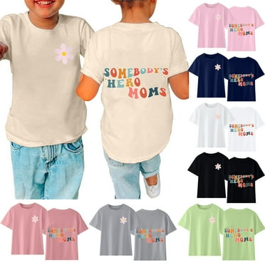 Elainilye Fashion Toddler Boys Girls Tops Comfortable Solid Color Print Short Sleeve Cotton T-shirt Sizes 3-14Y,Beige