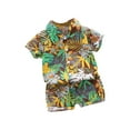 thumbnail image 1 of Elainilye Fashion Toddler Boys Summer Clothes Set Short-Sleeved Shirt Shorts Set Beach Two-Piece Set, Sizes 3M-5T, 1 of 5