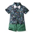 thumbnail image 1 of Elainilye Fashion Toddler Boys Summer Clothes Set Short-Sleeved Shirt Shorts Set Beach Two-Piece Set, Sizes 3M-5T, 1 of 2