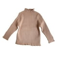 thumbnail image 1 of Elainilye Fashion Toddler Girl Clothes Long Sleeve Tiered Ruffle Tunic Knitted Basic Top Suitable for 1-10 Years,Brown, 1 of 7