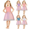 thumbnail image 1 of Elainilye Fashion Toddler Girls Dresses Summer Clothes Kid Birthday Party Princess Dress Mesh Sequin Skirt, Sizes 18M-6Y, 1 of 9