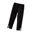thumbnail image 1 of Elainilye Fashion Toddler Girls Leggings Winter Warm Fleece Lined Leggings Elastic Cotton Pants, Sizes 3-10Y,Black, 1 of 9